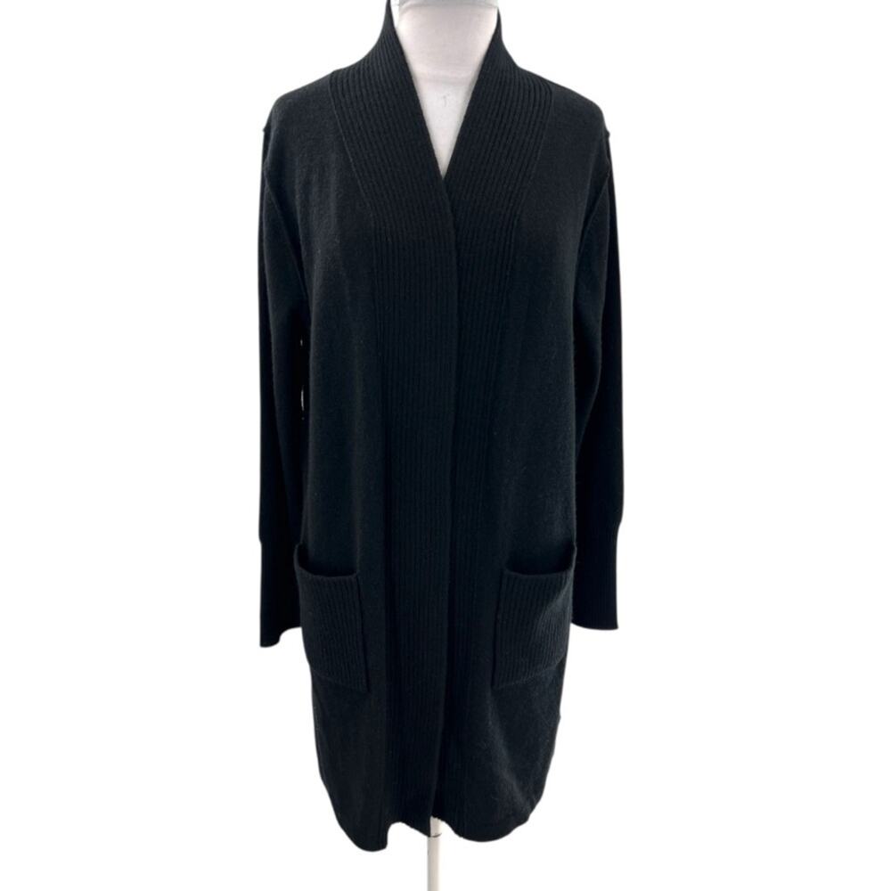 Saks fifth‎ avenue cashmere long cardigan sweater black